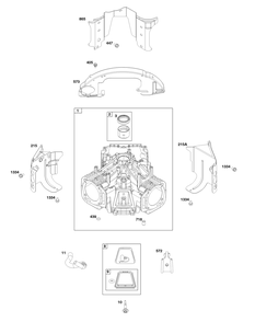 Cylinder Group Diagram and Parts List for 356777-0147-B5 200000 - 399999 Briggs and Stratton Engine